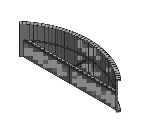 9' Radius Steel Bench 42"